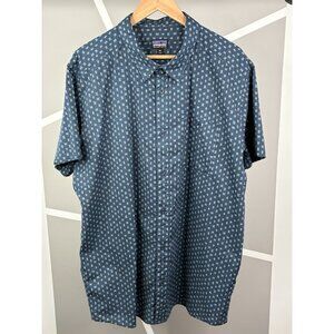 Patagonia Go To Short Sleeve Button Shirt Men’s XXL Blue Geometric AOP 52691